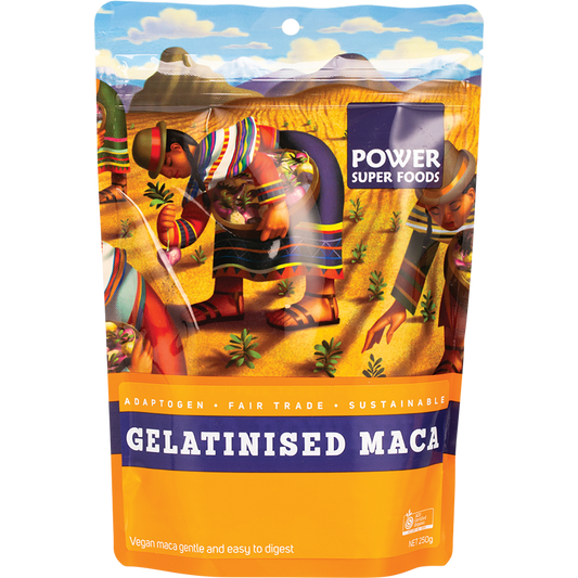 Power Super Foods Organic Gelatinised Maca – 250g, front of pack