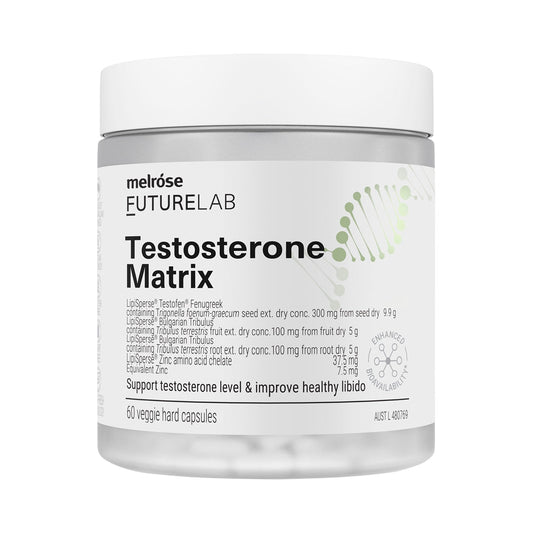 Melrose FutureLab Testosterone Matrix – 60 Vege Capsules, front of pack