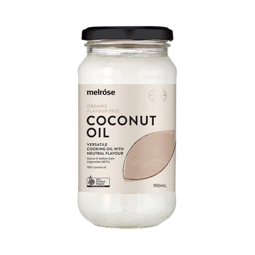 Melrose Organic Coconut Oil Flavour Free – 950ml, front of pack
