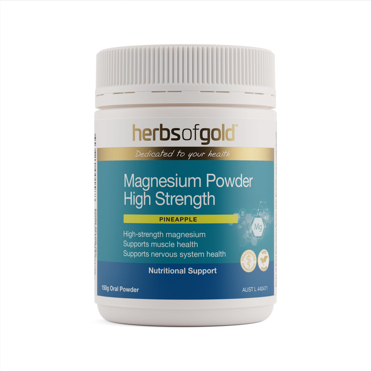 Herbs of Gold Magnesium Powder High Strength Pineapple – 150g