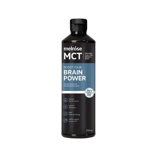 Melrose MCT Oil Boost Your Brain Power – 250ml, front of pack