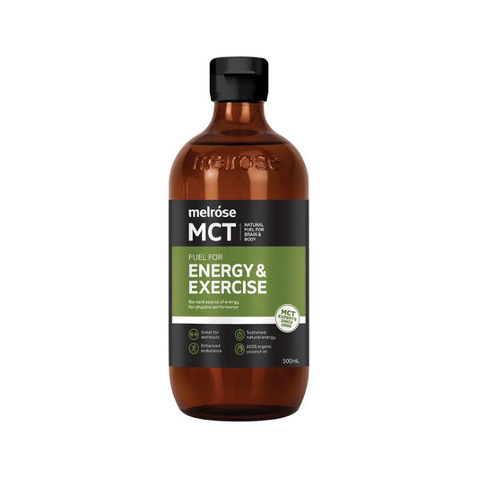 Melrose MCT Oil Fuel for Energy & Exercise – 500ml, front of pack