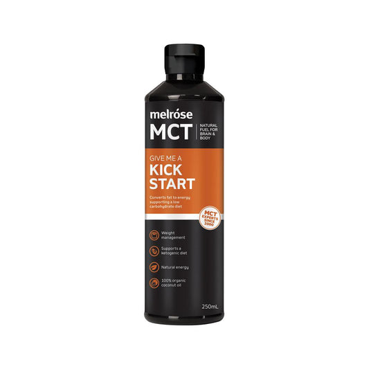 Melrose MCT Oil Give Me a Kick Start – 250ml, front of pack