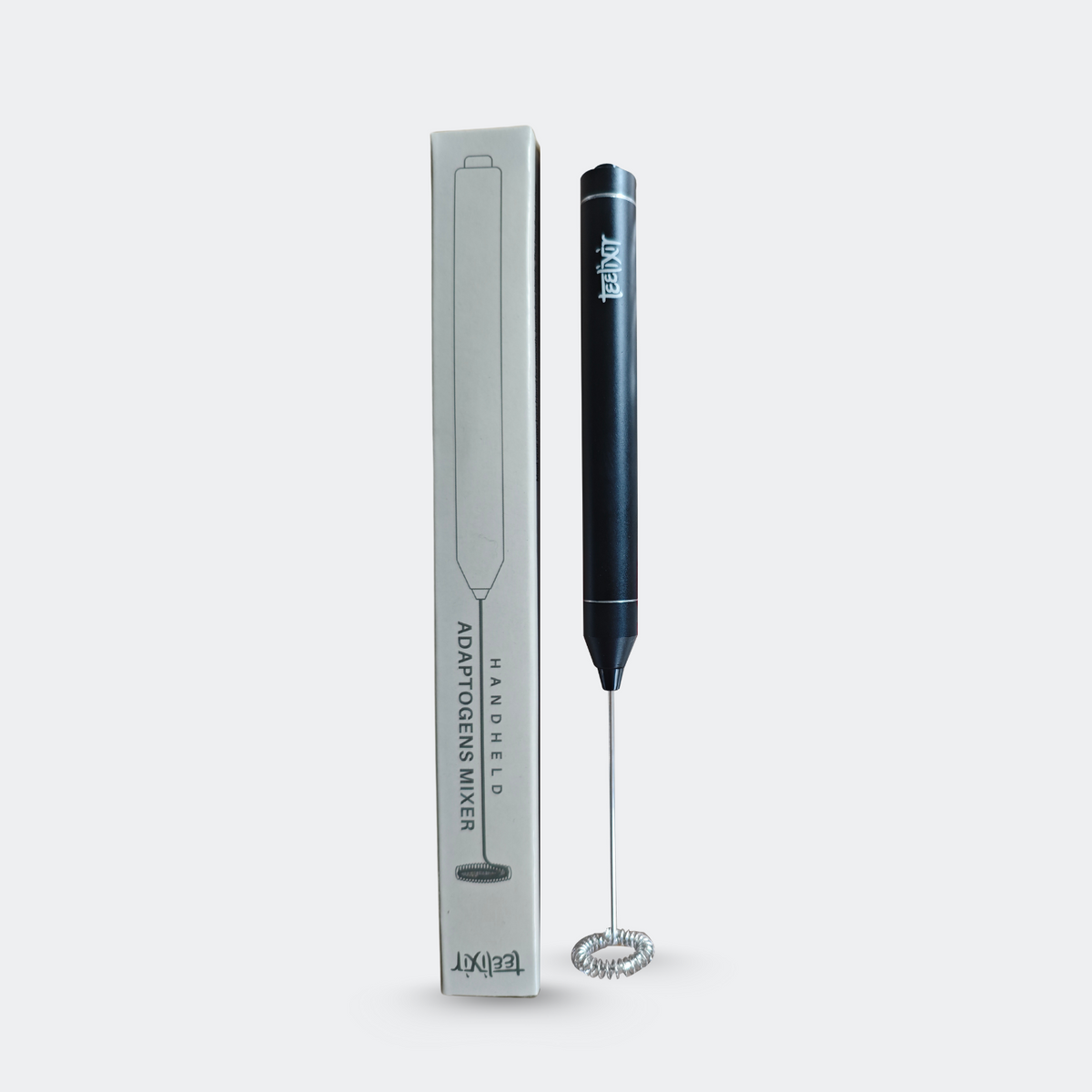 Handheld frother with stainless steel whisk