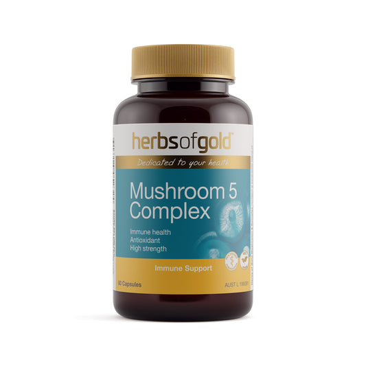 Herbs of Gold Mushroom 5 Complex – 60 Vege Capsules