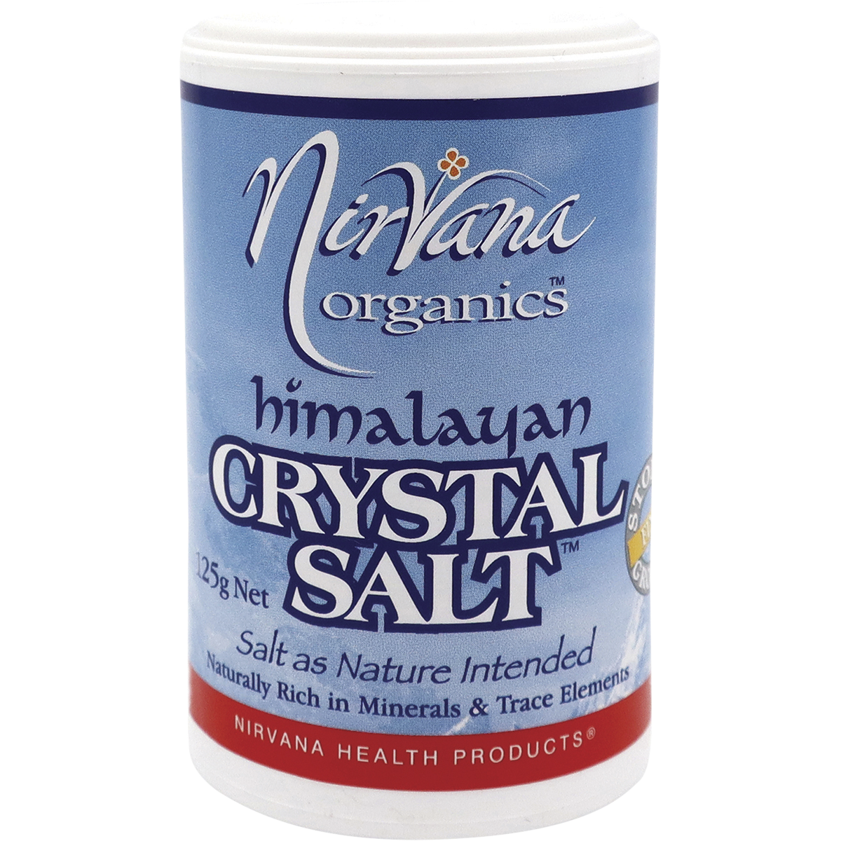 Nirvana Organics Himalayan Salt Fine Shaker – 125g, front of pack