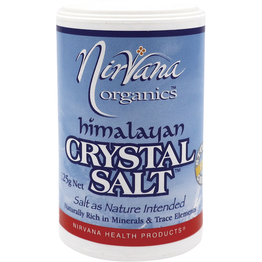 Nirvana Organics Himalayan Salt Fine Shaker – 125g, front of pack