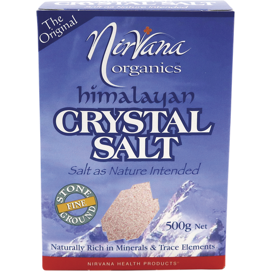 Nirvana Organics Himalayan Salt Fine – 500g, front of pack