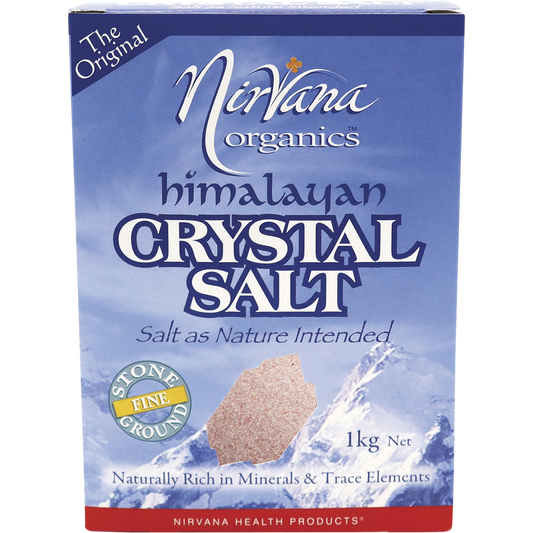 Nirvana Organics Himalayan Salt Fine – 1kg, front of pack