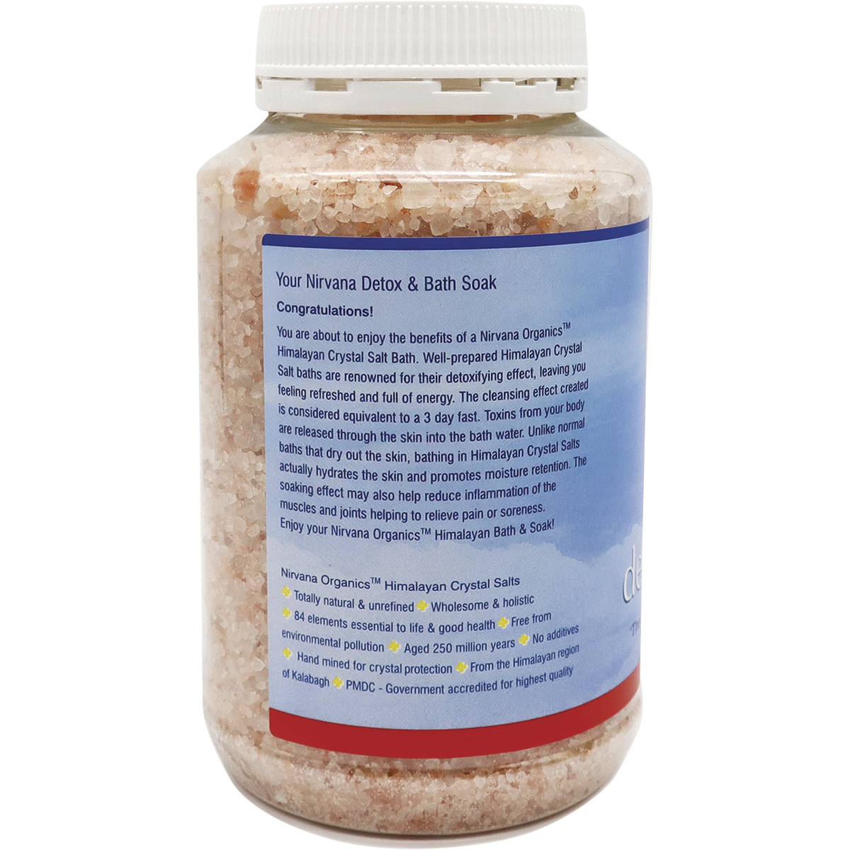 Nirvana Organics Himalayan Crystal Salt Detox Bath Soak – 1kg, pack detail