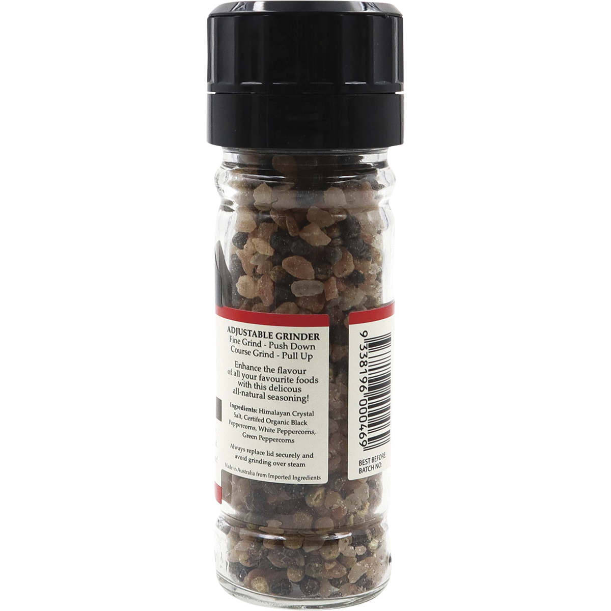 Nirvana Organics Himalayan Salt Pepper Glass Grinder – 90g, pack detail