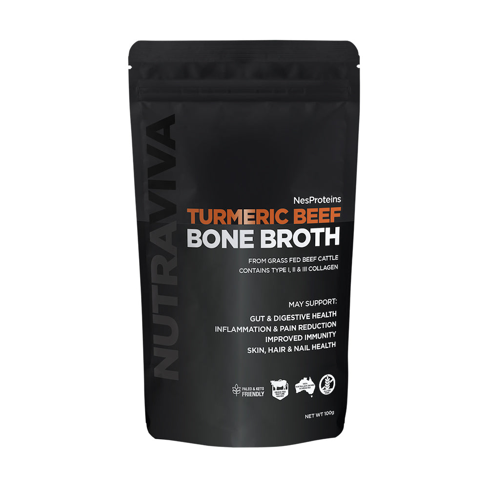 Nutriviva Beef Bone Broth powder, Turmeric, 100g