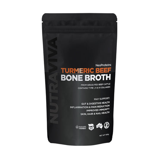Nutriviva Beef Bone Broth powder, Turmeric, 100g
