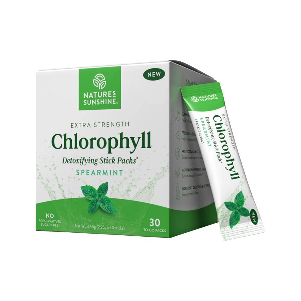 Nature's Sunshine Powdered Chlorophyll Spearmint Sachets 2.25g - 30 Sachets