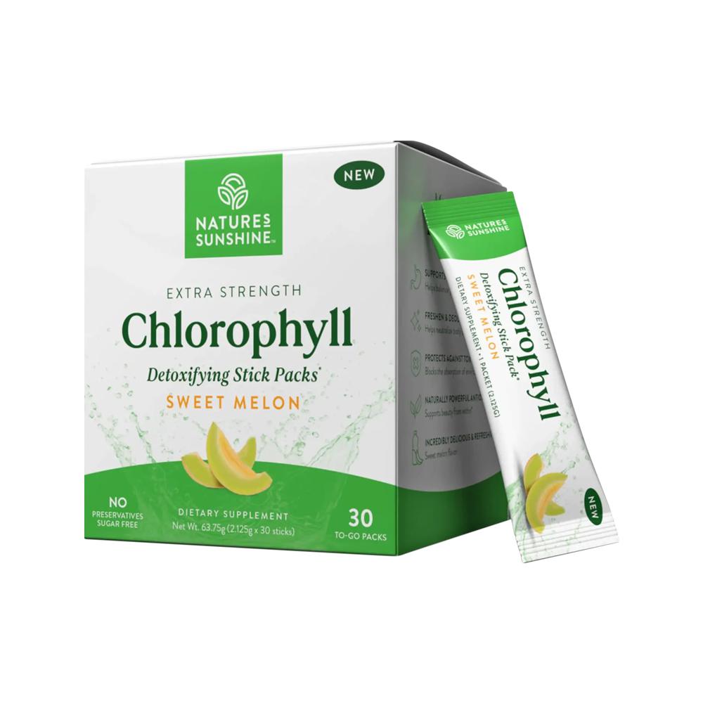 Nature's Sunshine Powdered Chlorophyll Sweet Melon Sachets 2.125g - 30 Sachets