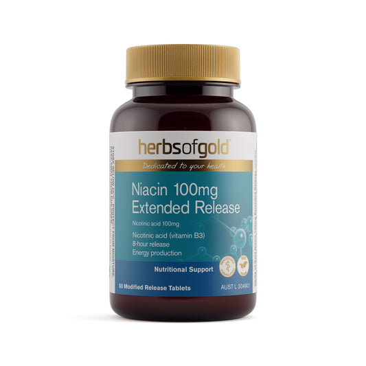 Herbs of Gold Niacin 100mg Extended Release – 60 Tablets