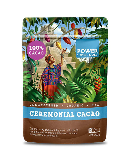 Power Super Foods Cacao Ceremonial Paste Buttons – 250g