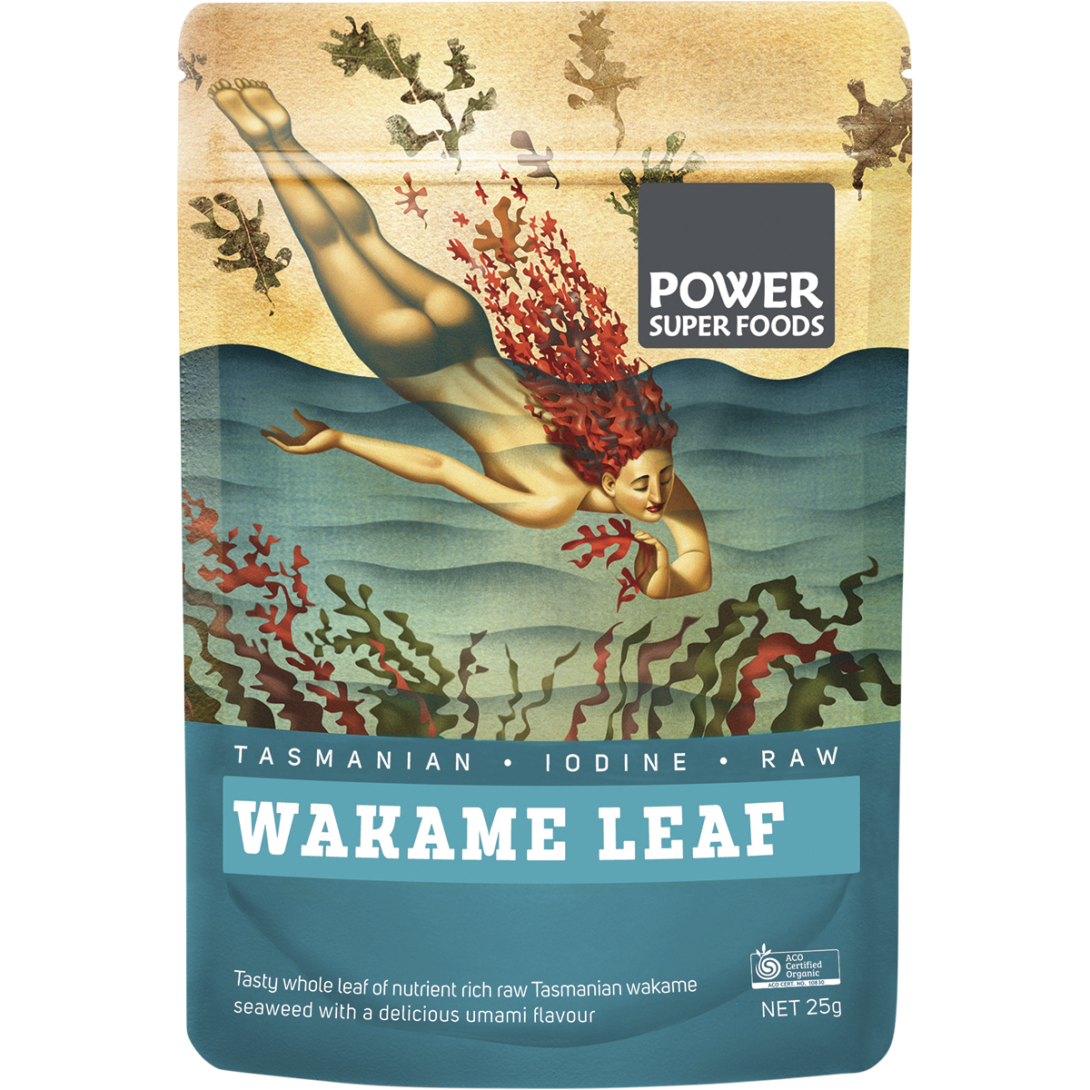 Power Super Foods Organic Wakame Leaf – 25g, front of pack