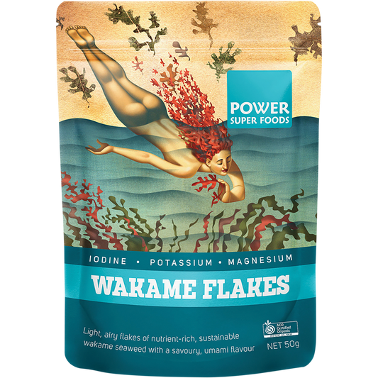 Power Super Foods Organic Wakame Flakes – 50g, front of pack