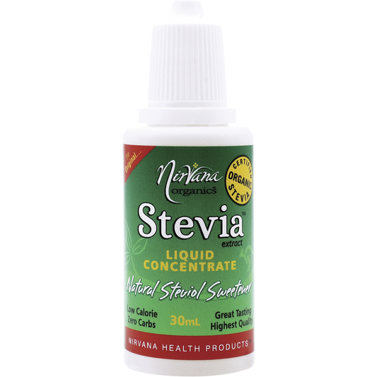 Nirvana Organics Stevia Liquid – 30ml, front of pack