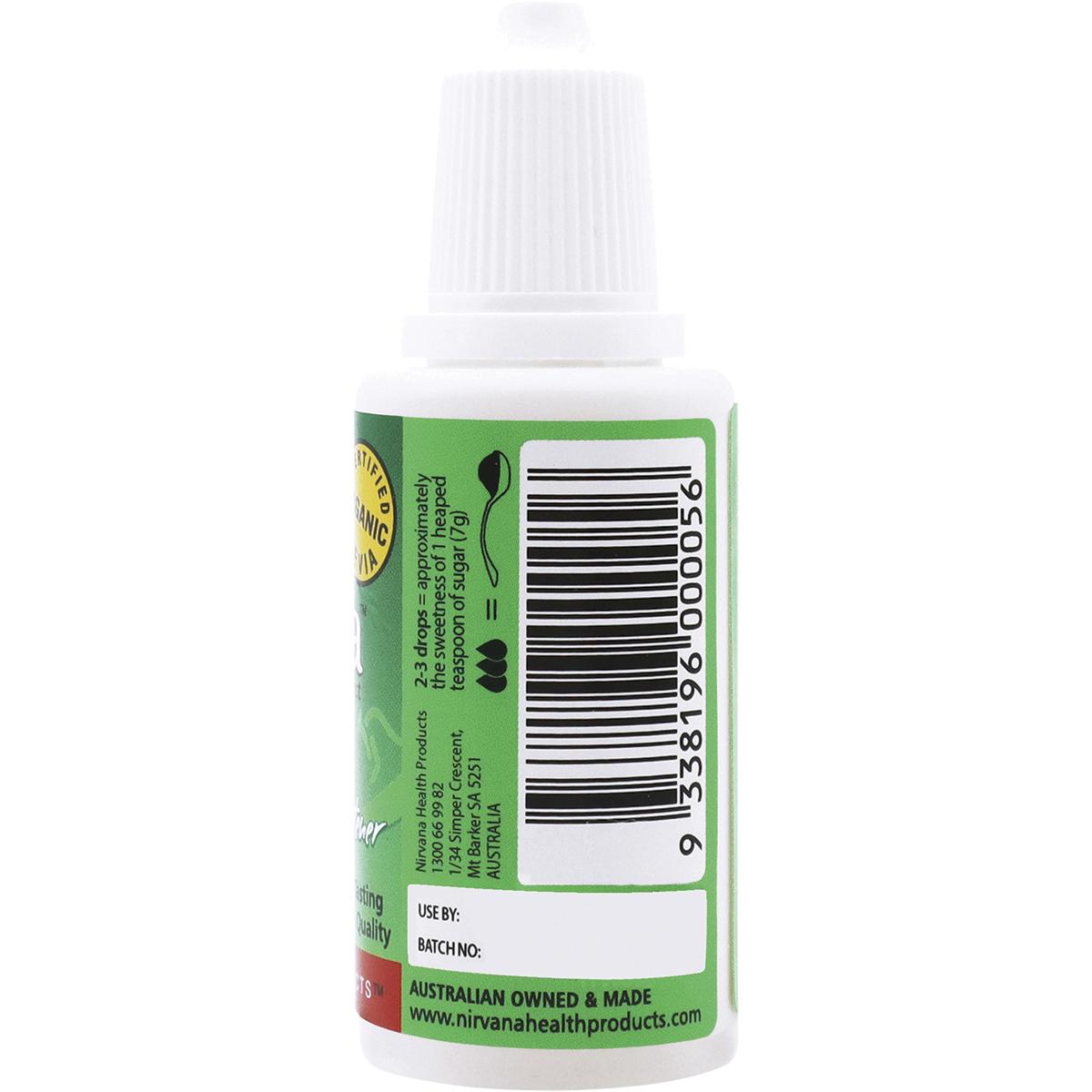Nirvana Organics Stevia Liquid – 30ml, pack detail