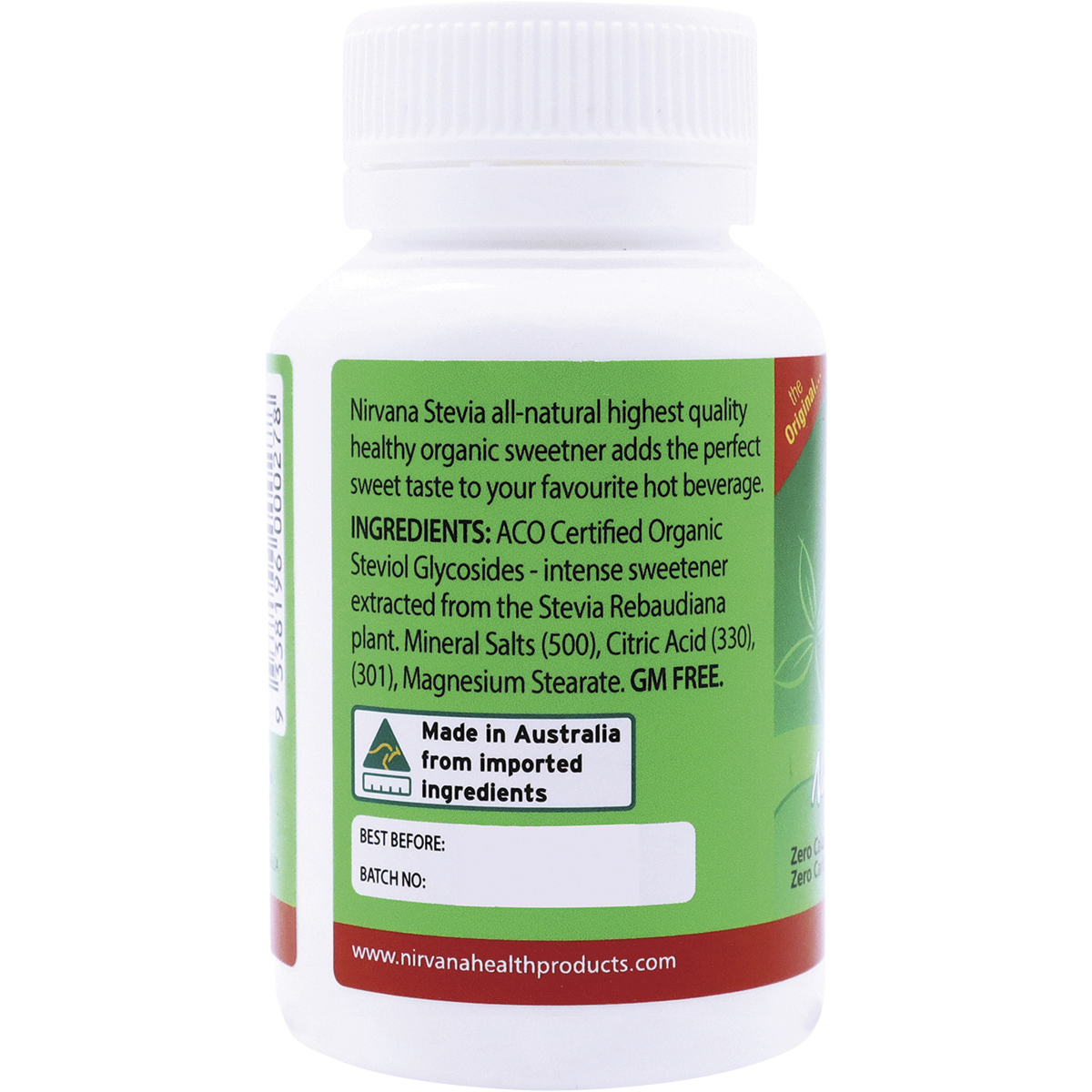 Nirvana Organics Stevia 100% Pure Extract Powder – 30g, pack detail