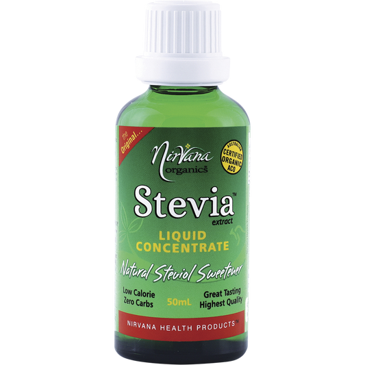 Nirvana Organics Stevia Liquid – 50ml, front of pack