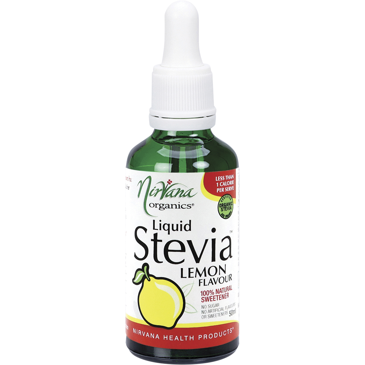 Nirvana Organics Liquid Stevia Lemon – 50ml, front of pack