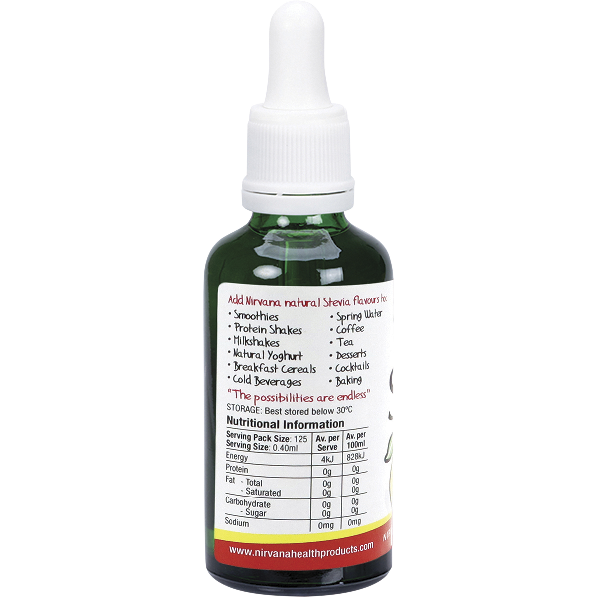 Nirvana Organics Liquid Stevia Lemon – 50ml, pack detail