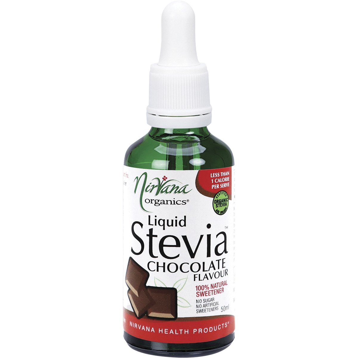Nirvana Organics Liquid Stevia Chocolate – 50ml, front of pack
