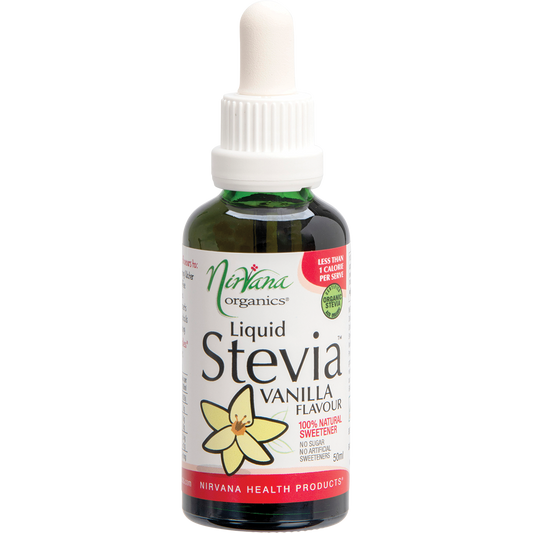Nirvana Organics Liquid Stevia Vanilla – 50ml, front of pack