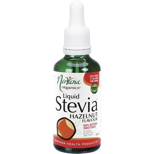 Nirvana Organics Liquid Stevia Hazelnut – 50ml, front of pack