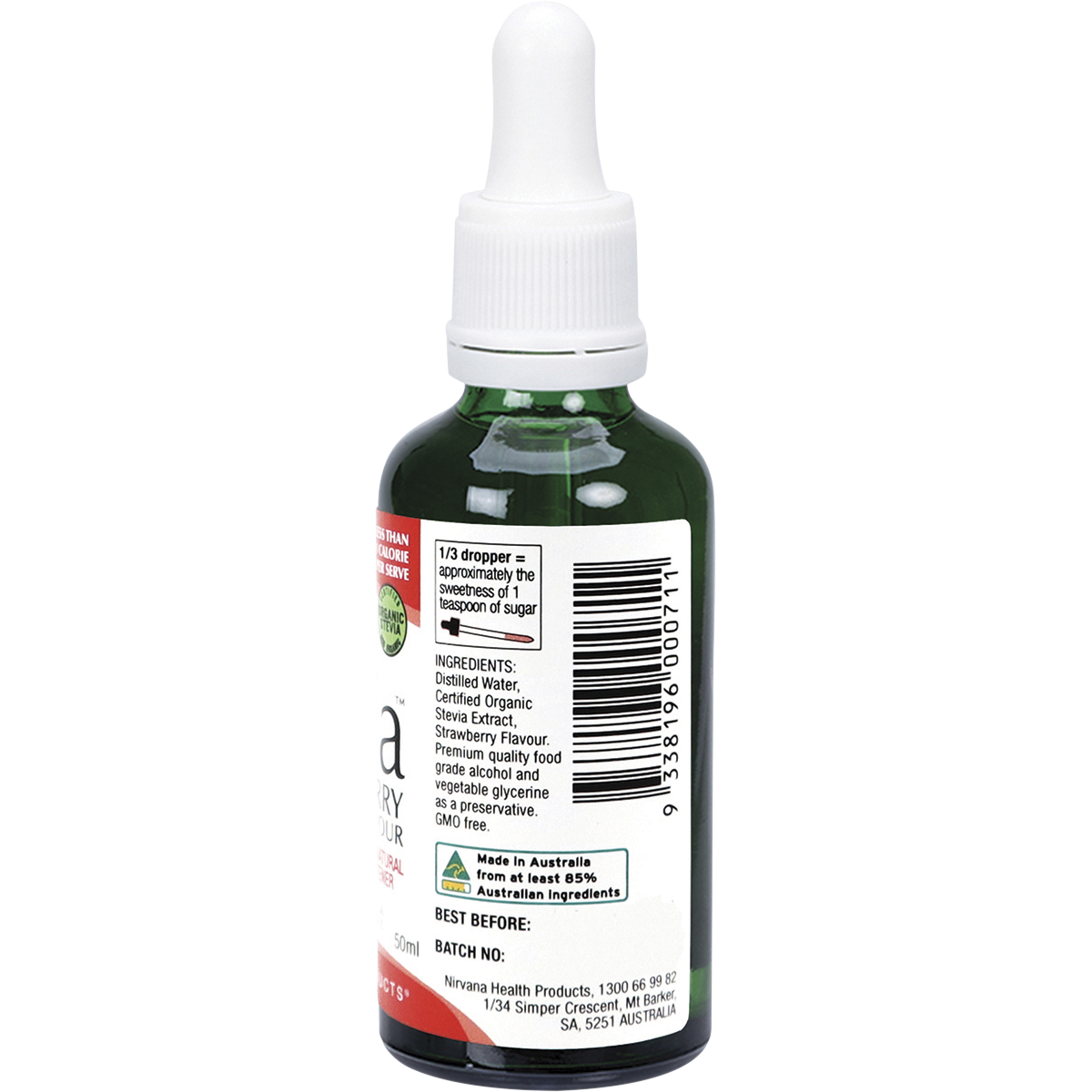 Nirvana Organics Liquid Stevia Strawberry – 50ml, pack detail