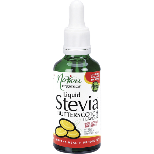 Nirvana Organics Liquid Stevia Butterscotch – 50ml, front of pack