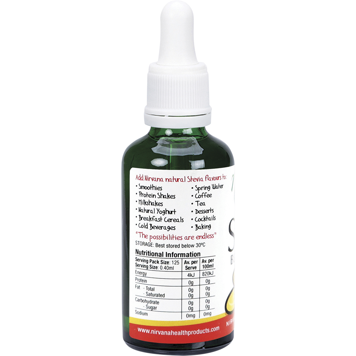 Nirvana Organics Liquid Stevia Butterscotch – 50ml, pack detail