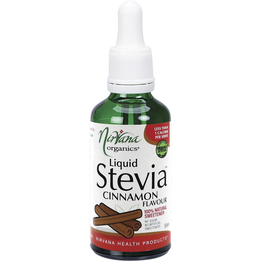 Nirvana Organics Liquid Stevia Cinnamon – 50ml, front of pack