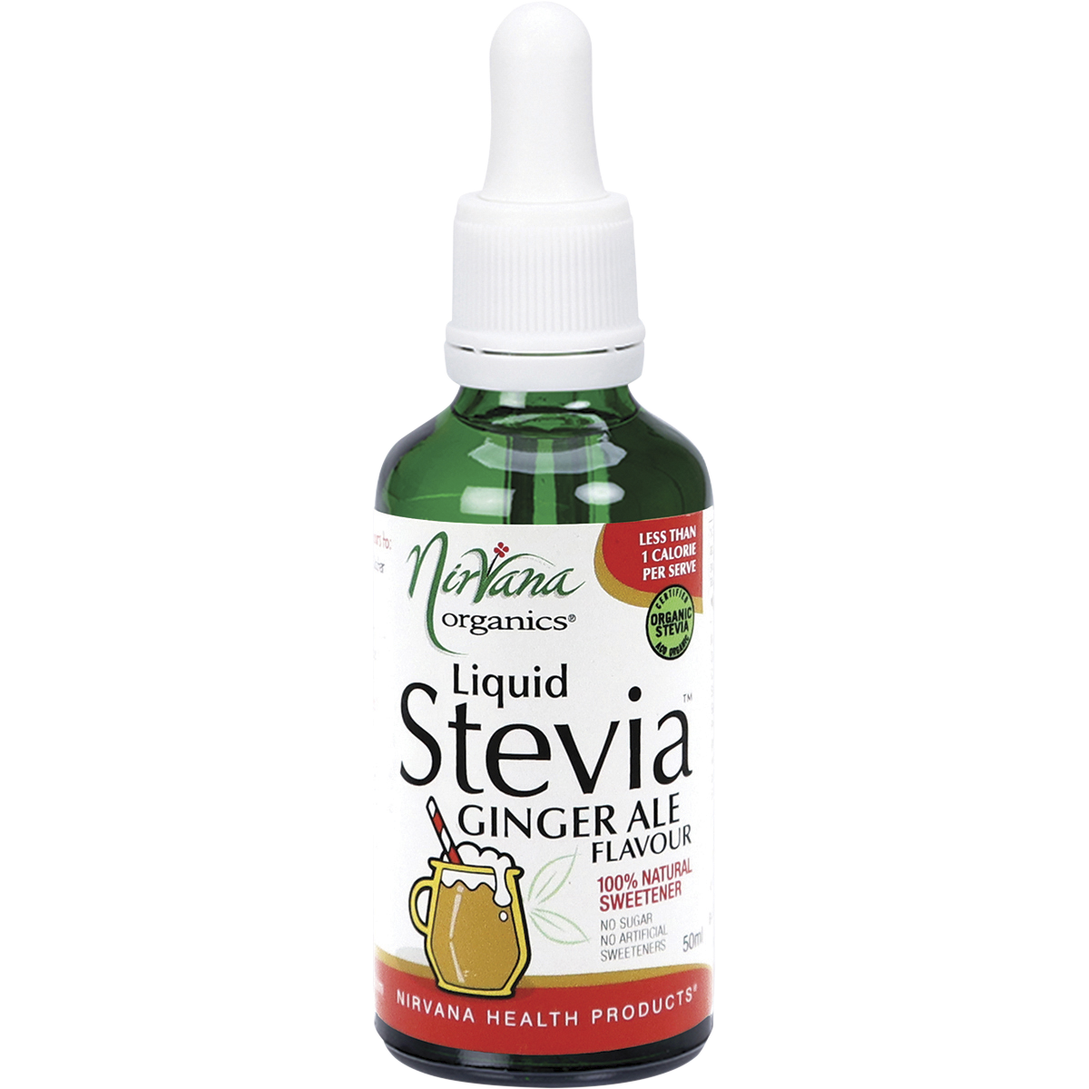 Nirvana Organics Liquid Stevia Ginger Ale – 50ml, front of pack