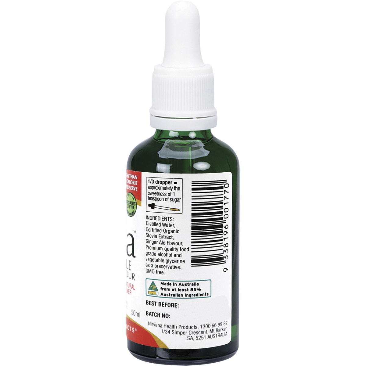 Nirvana Organics Liquid Stevia Ginger Ale – 50ml, pack detail