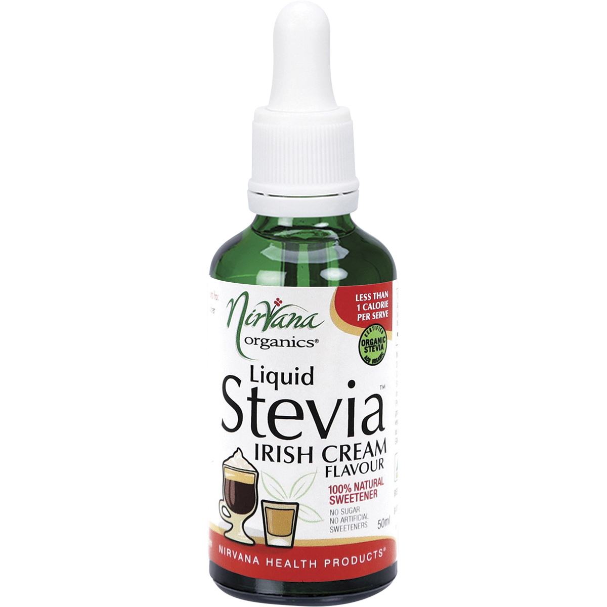 Nirvana Organics Liquid Stevia Irish Cream – 50ml, front of pack