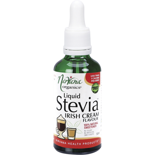 Nirvana Organics Liquid Stevia Irish Cream – 50ml, front of pack
