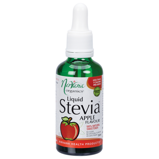 Nirvana Organics Liquid Stevia Apple – 50ml, front of pack