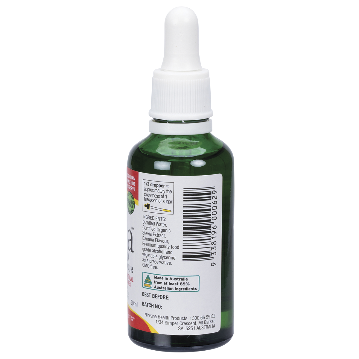 Nirvana Organics Liquid Stevia Banana – 50ml, pack detail