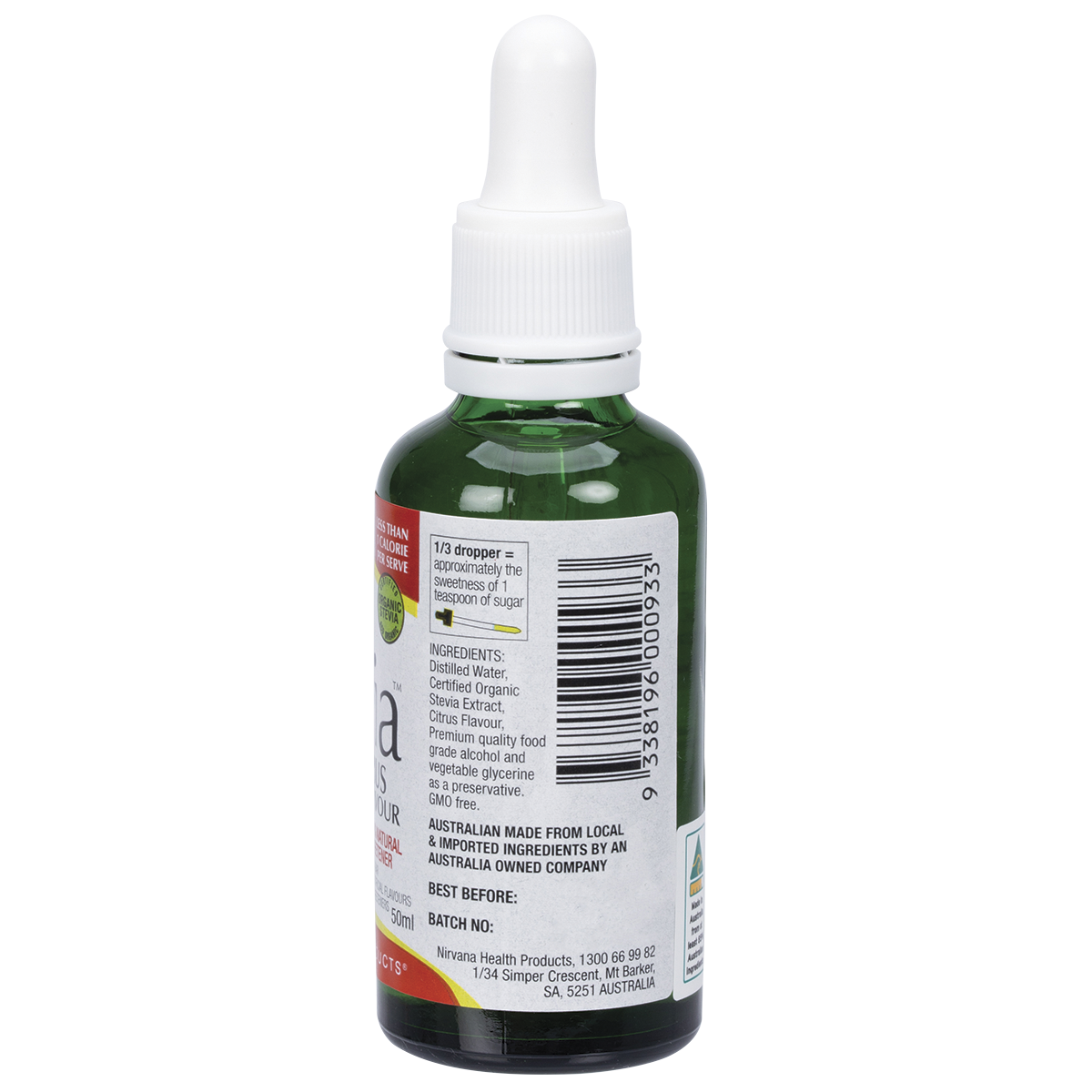 Nirvana Organics Liquid Stevia Citrus – 50ml, pack detail