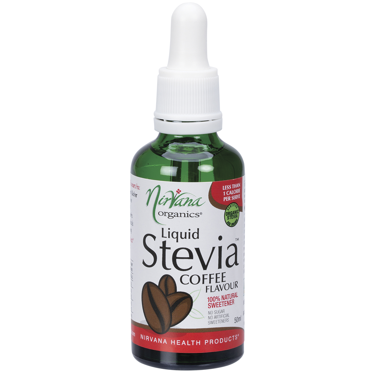 Nirvana Organics Liquid Stevia Coffee – 50ml, front of pack