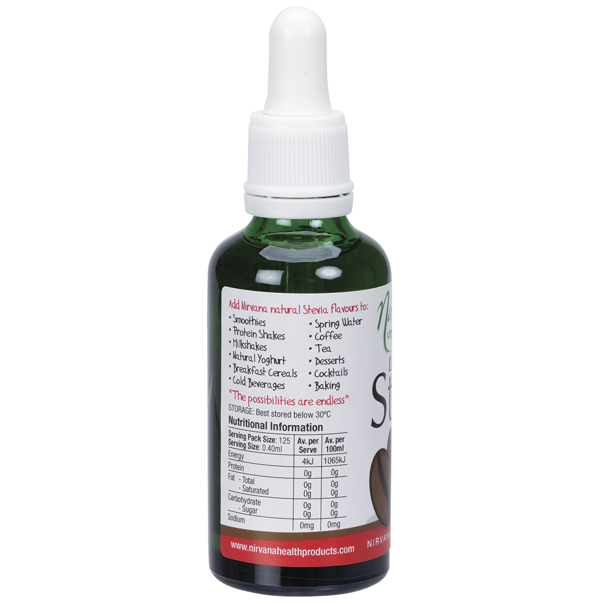 Nirvana Organics Liquid Stevia Coffee – 50ml, pack detail