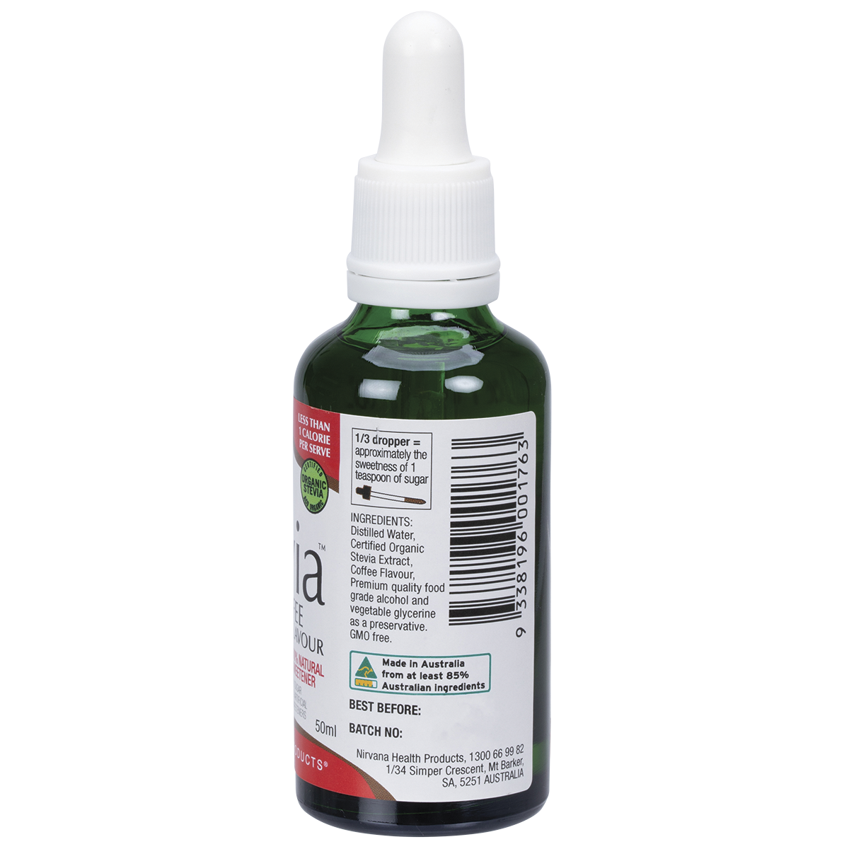 Nirvana Organics Liquid Stevia Coffee – 50ml, pack detail