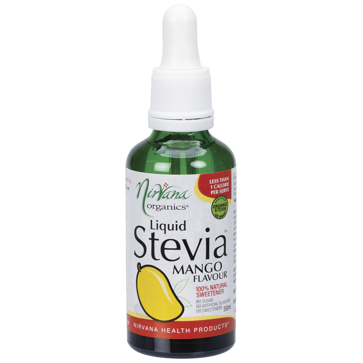 Nirvana Organics Liquid Stevia Mango – 50ml, front of pack