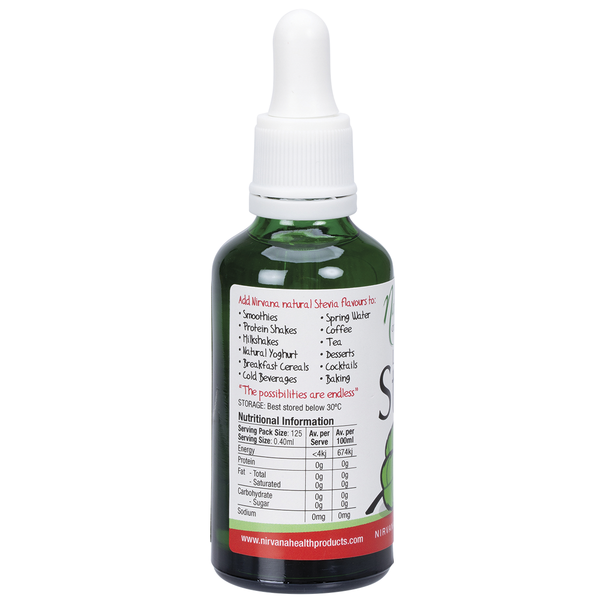 Nirvana Organics Liquid Stevia Mint – 50ml, pack detail
