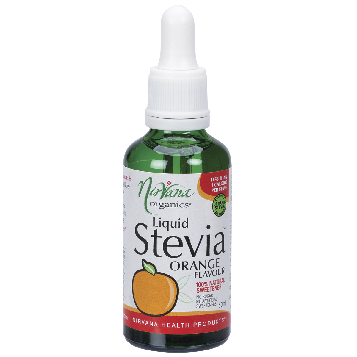 Nirvana Organics Liquid Stevia Orange – 50ml, front of pack