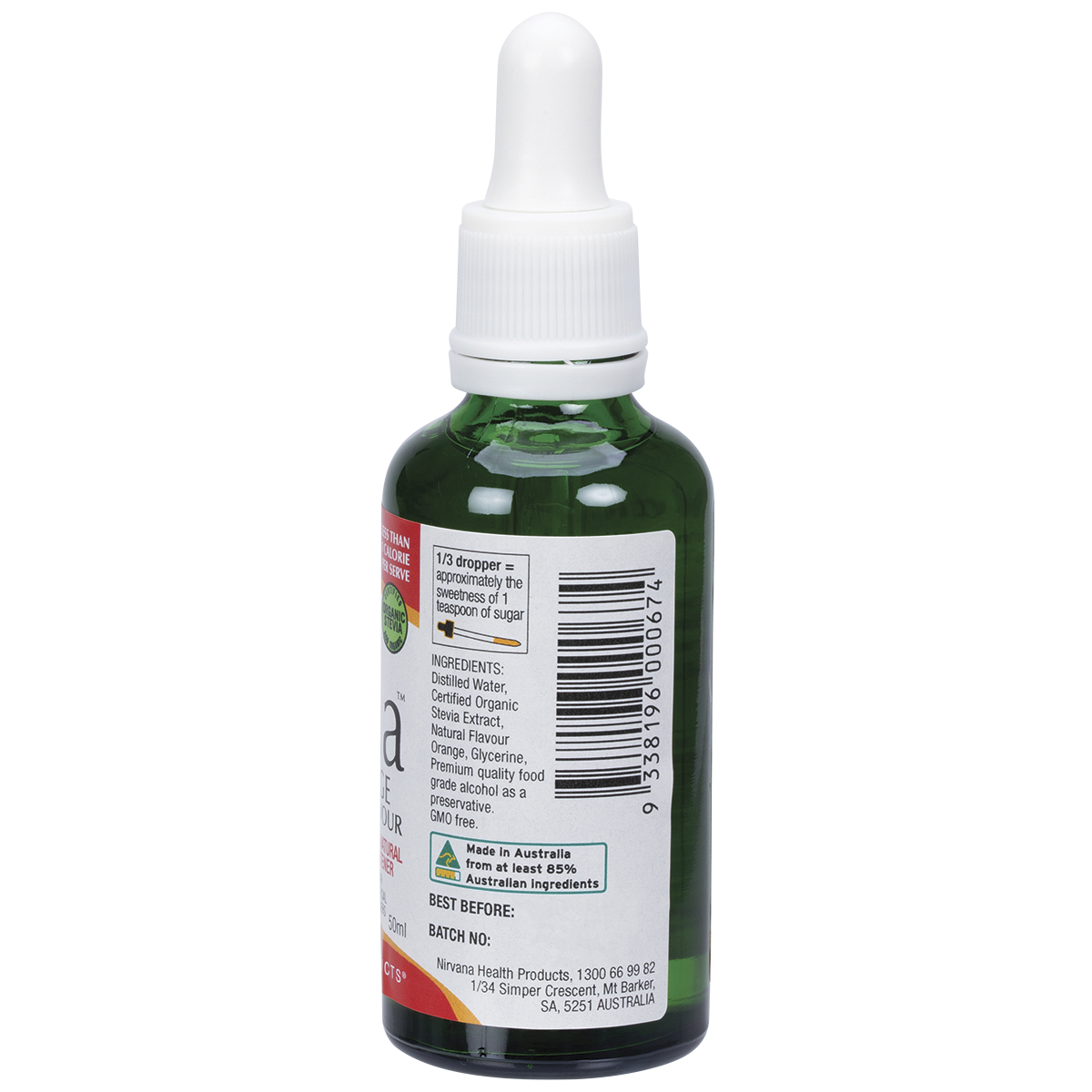 Nirvana Organics Liquid Stevia Orange – 50ml, pack detail
